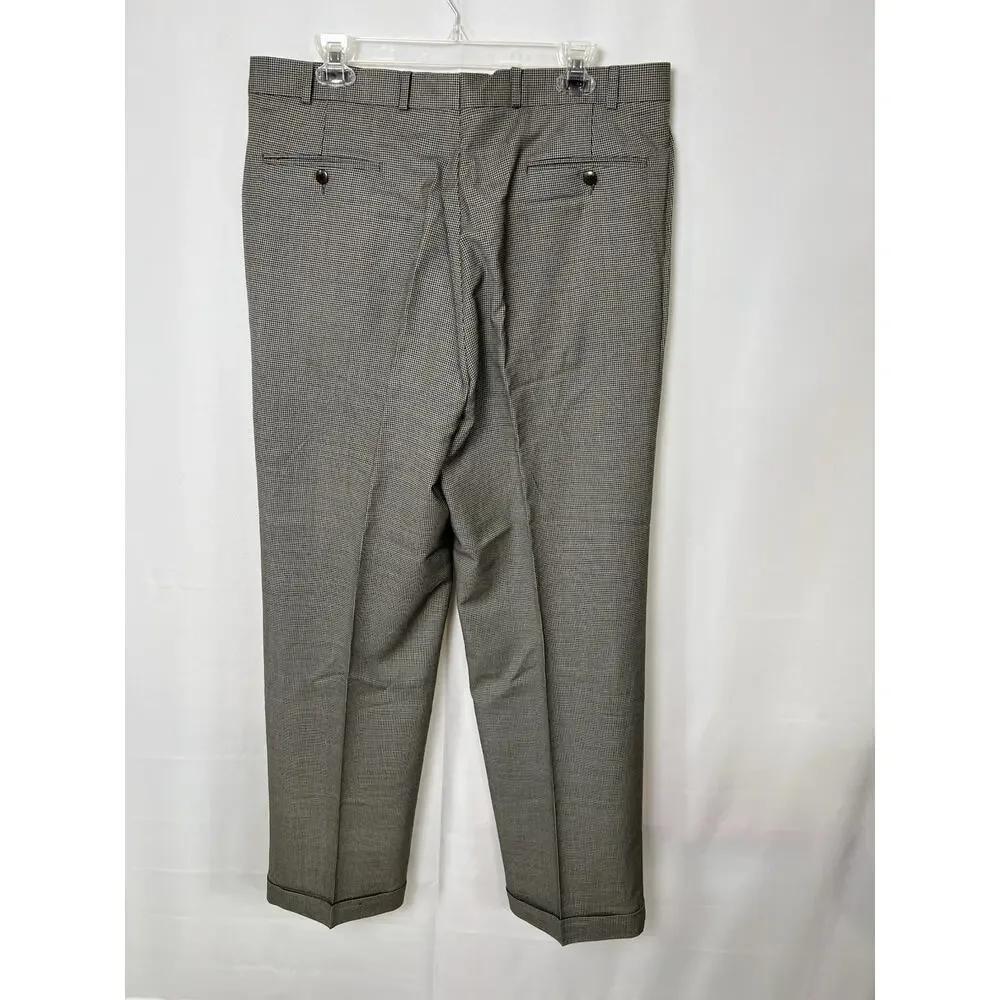 Polo University Ralph Lauren 120s Cashmere Pants Men 36x32 Houndstooth Wool
